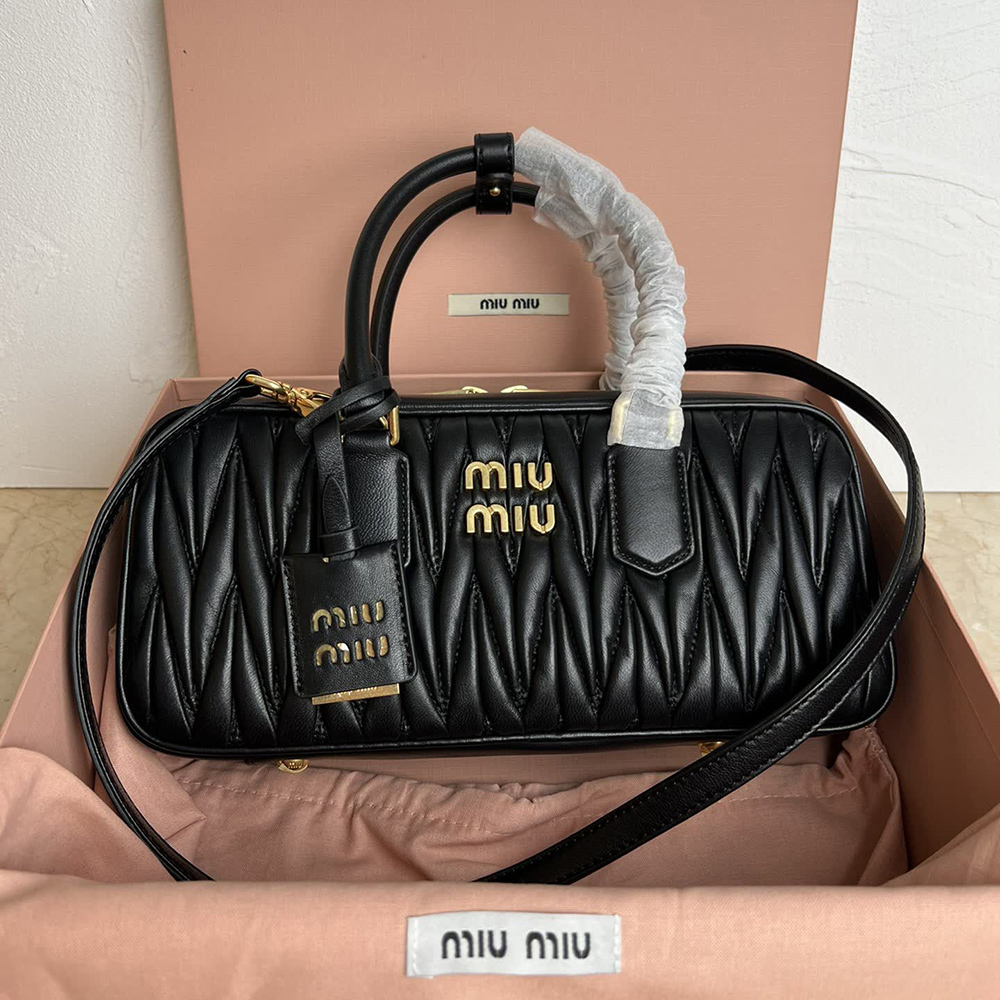 Miu Miu Arcadie matelassé nappa leather bags 5BB148 27*12*9cm