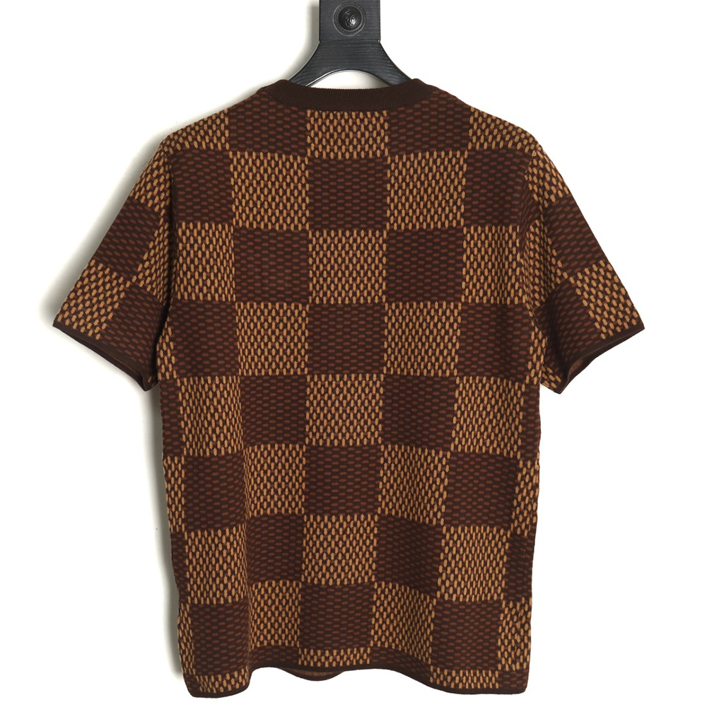 l0*is v*t0n pharrell Di*m*nd logo checkerboard knit short-sleeve