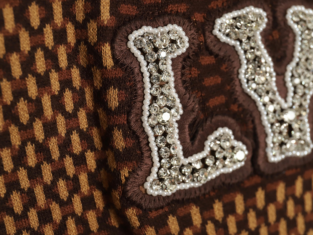 l0*is v*t0n pharrell Di*m*nd logo checkerboard knit short-sleeve