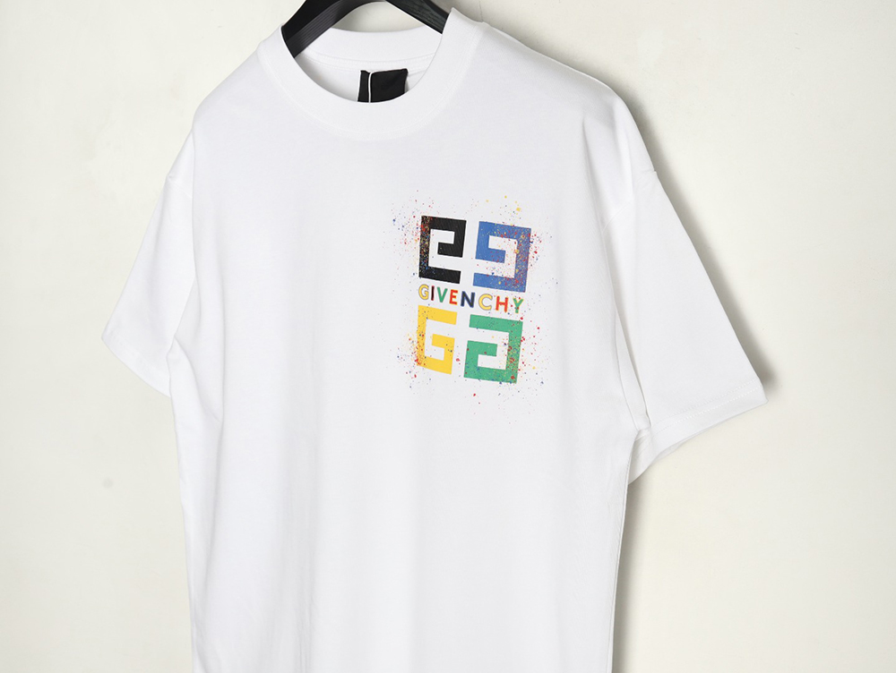 Givenchy colorful ink print short sleeve T-shirt