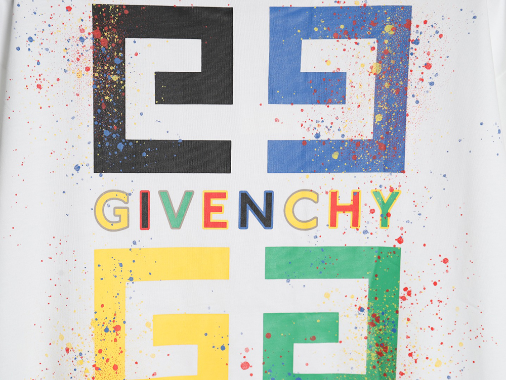 Givenchy colorful ink print short sleeve T-shirt
