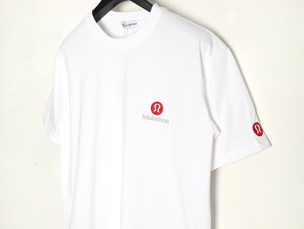 Lulu Lemon Lettering Logo Embroidered Short Sleeve