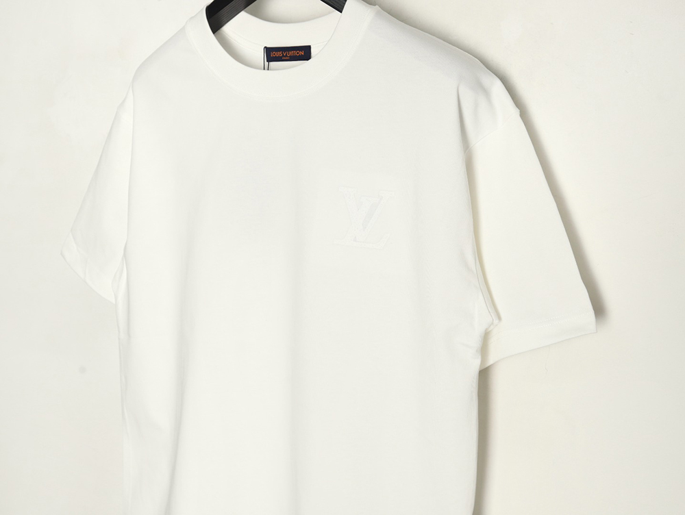 l0*is V*t0n dark pattern large logo embroidered short sleeve t-shirt