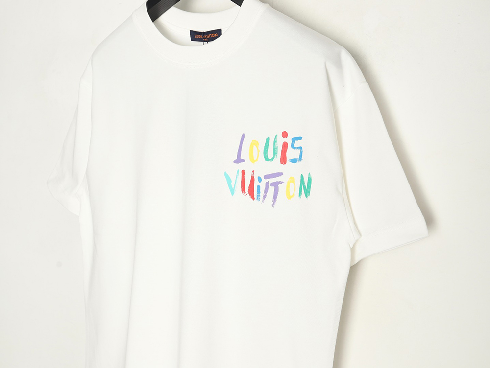 l0*is V*t0n hand-painted colorful logo graffiti short-sleeved t-shirt