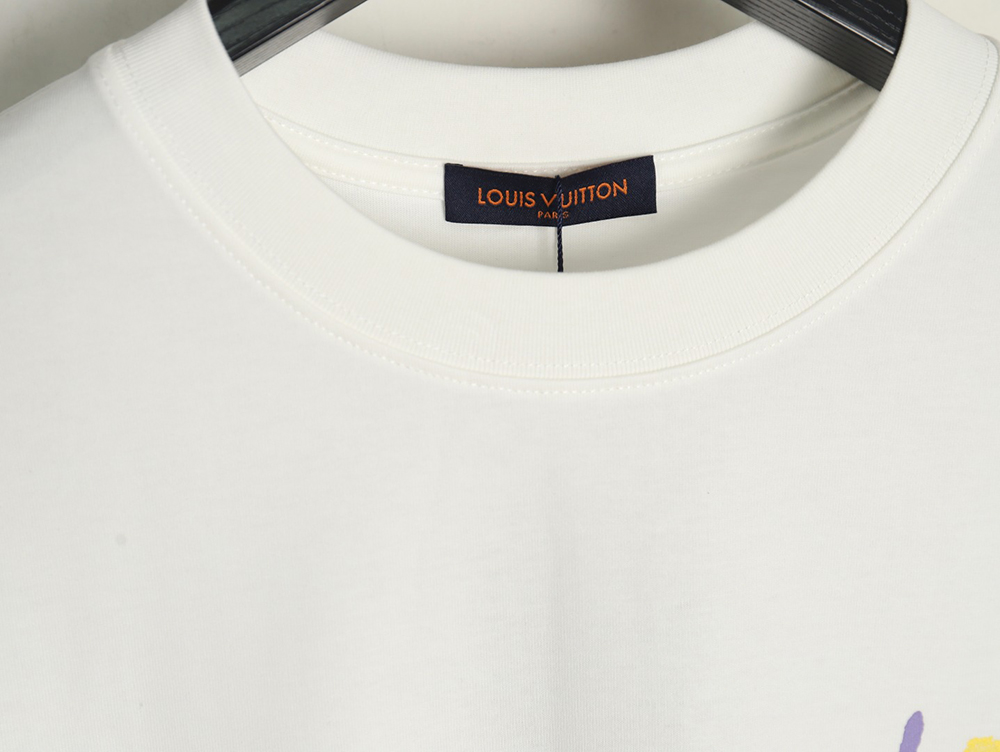 l0*is V*t0n hand-painted colorful logo graffiti short-sleeved t-shirt