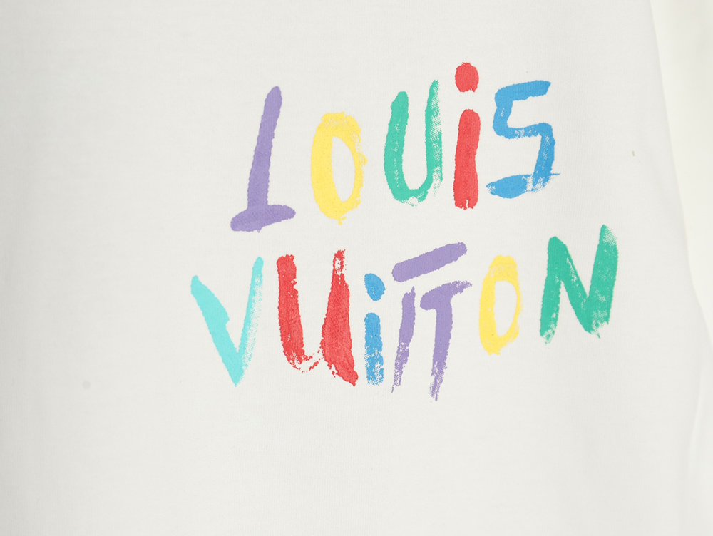 l0*is V*t0n hand-painted colorful logo graffiti short-sleeved t-shirt