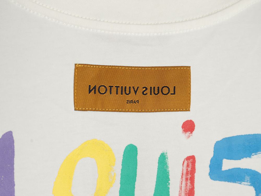 l0*is V*t0n hand-painted colorful logo graffiti short-sleeved t-shirt