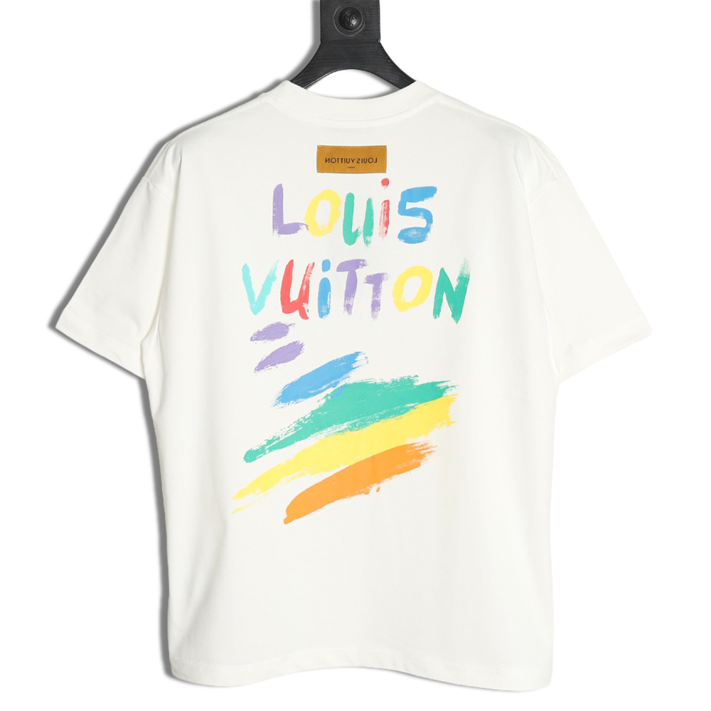 l0*is V*t0n hand-painted colorful logo graffiti short-sleeved t-shirt