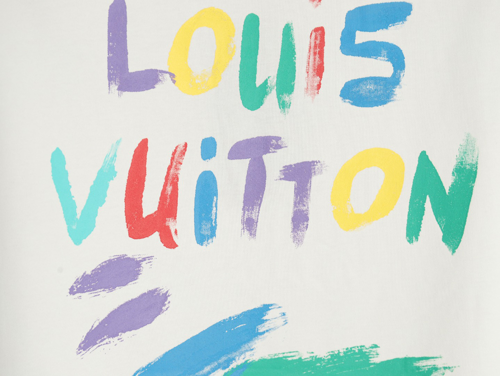 l0*is V*t0n hand-painted colorful logo graffiti short-sleeved t-shirt