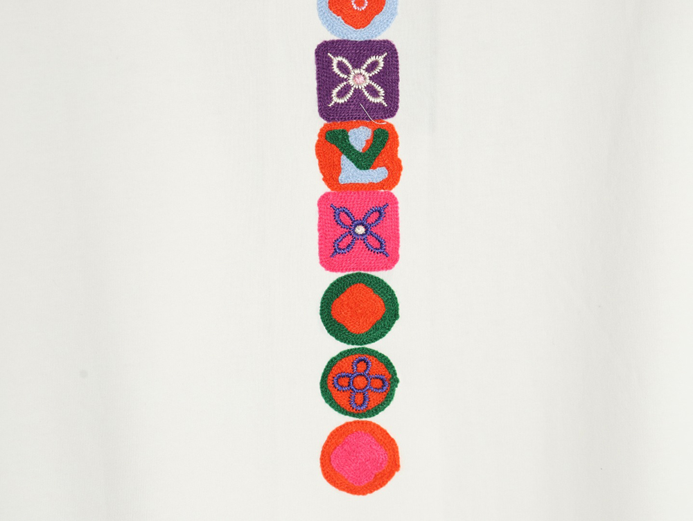 l0*is V*t0n four-leaf clover logo embroidered short-sleeved t-shirt