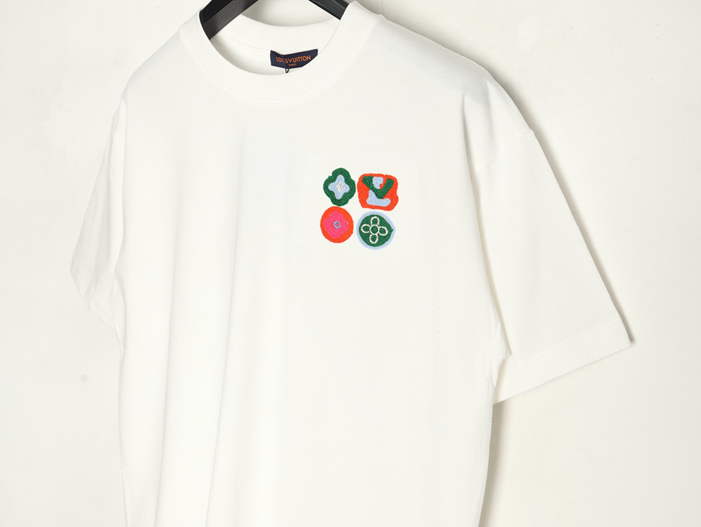 l0*is V*t0n four-leaf clover logo embroidered short-sleeved t-shirt