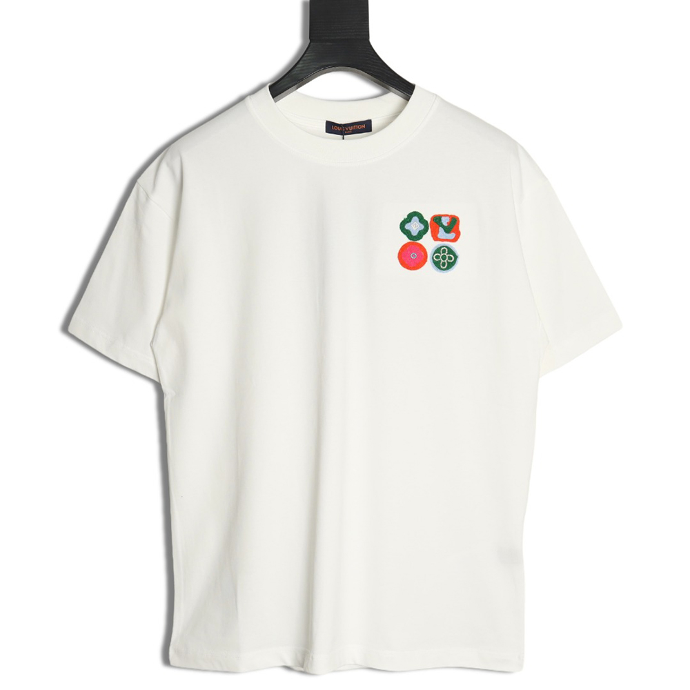 l0*is V*t0n four-leaf clover logo embroidered short-sleeved t-shirt