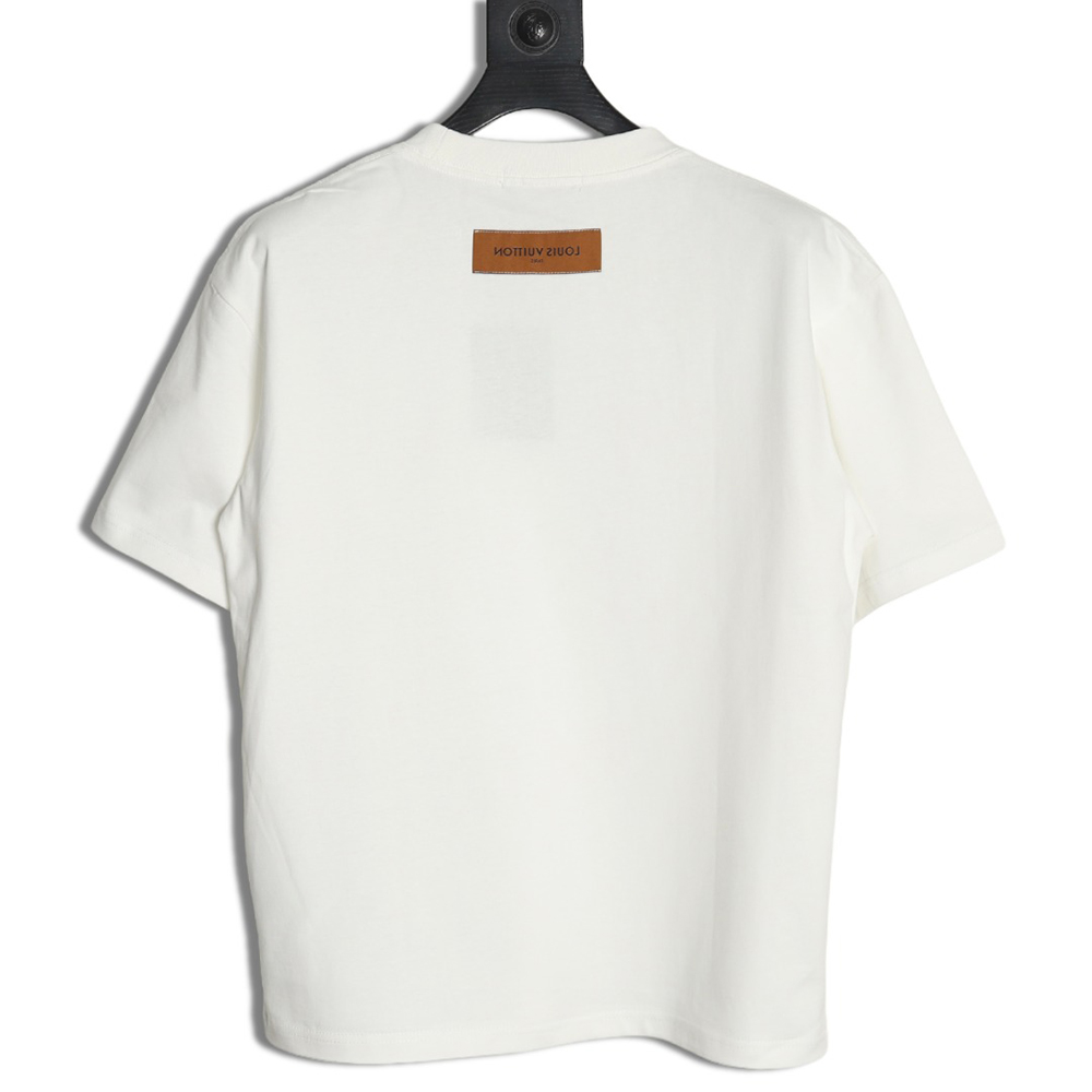 l0*is V*t0n four-flower short-sleeved t-shirt