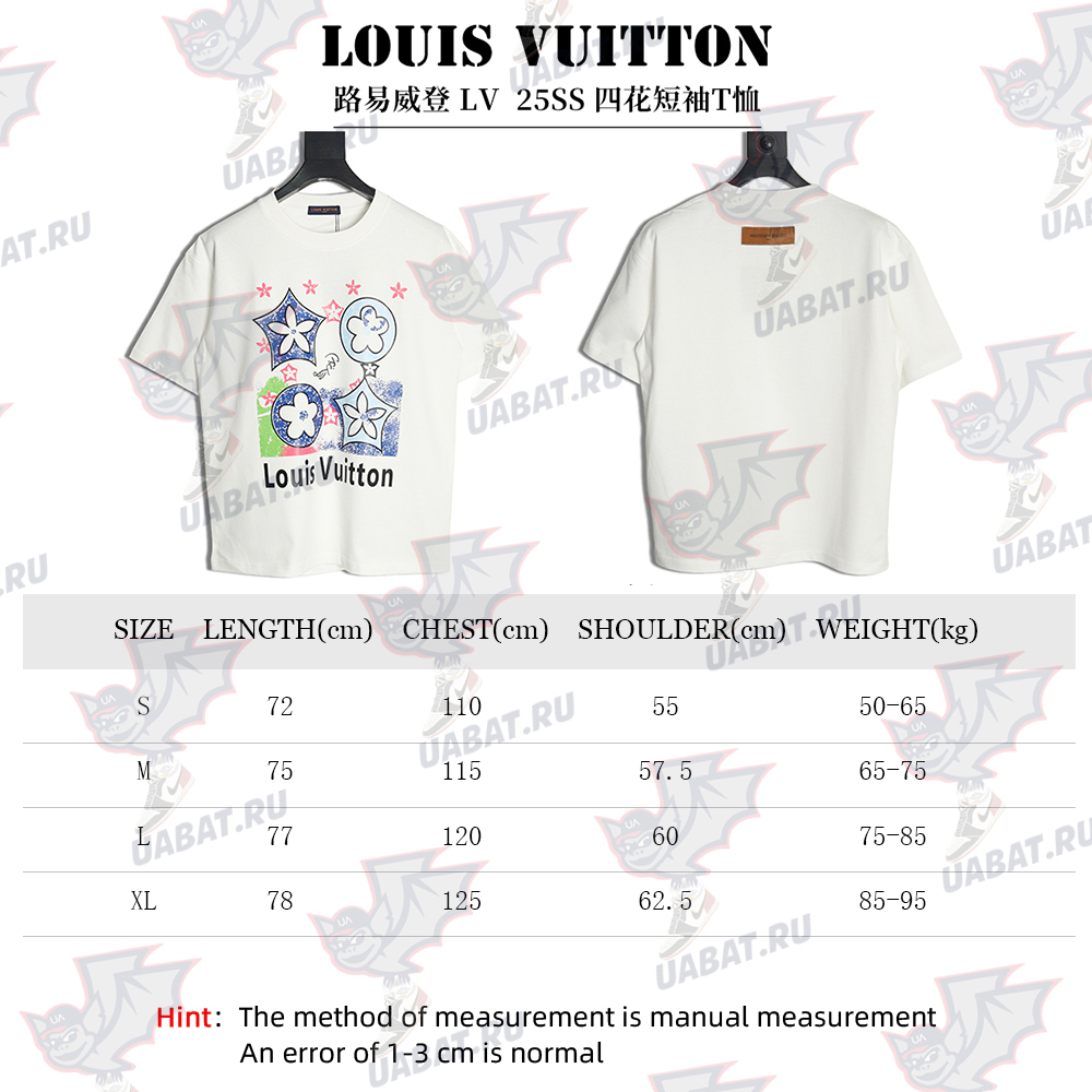 l0*is V*t0n four-flower short-sleeved t-shirt