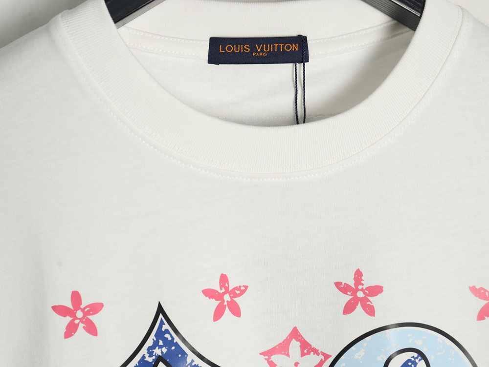 l0*is V*t0n four-flower short-sleeved t-shirt