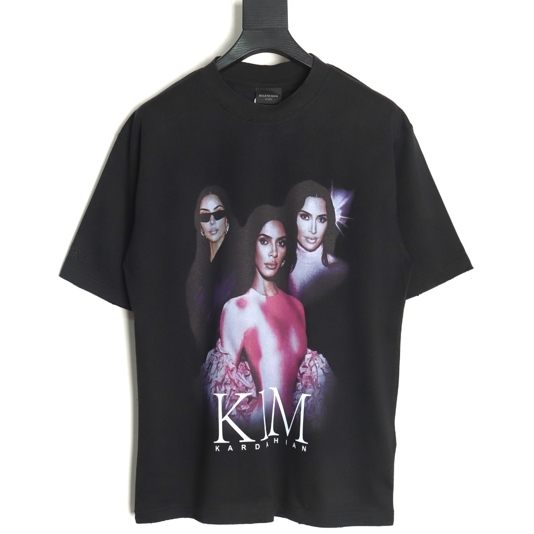 Ba*len*cia*ga kimk art short sleeve t-shirt