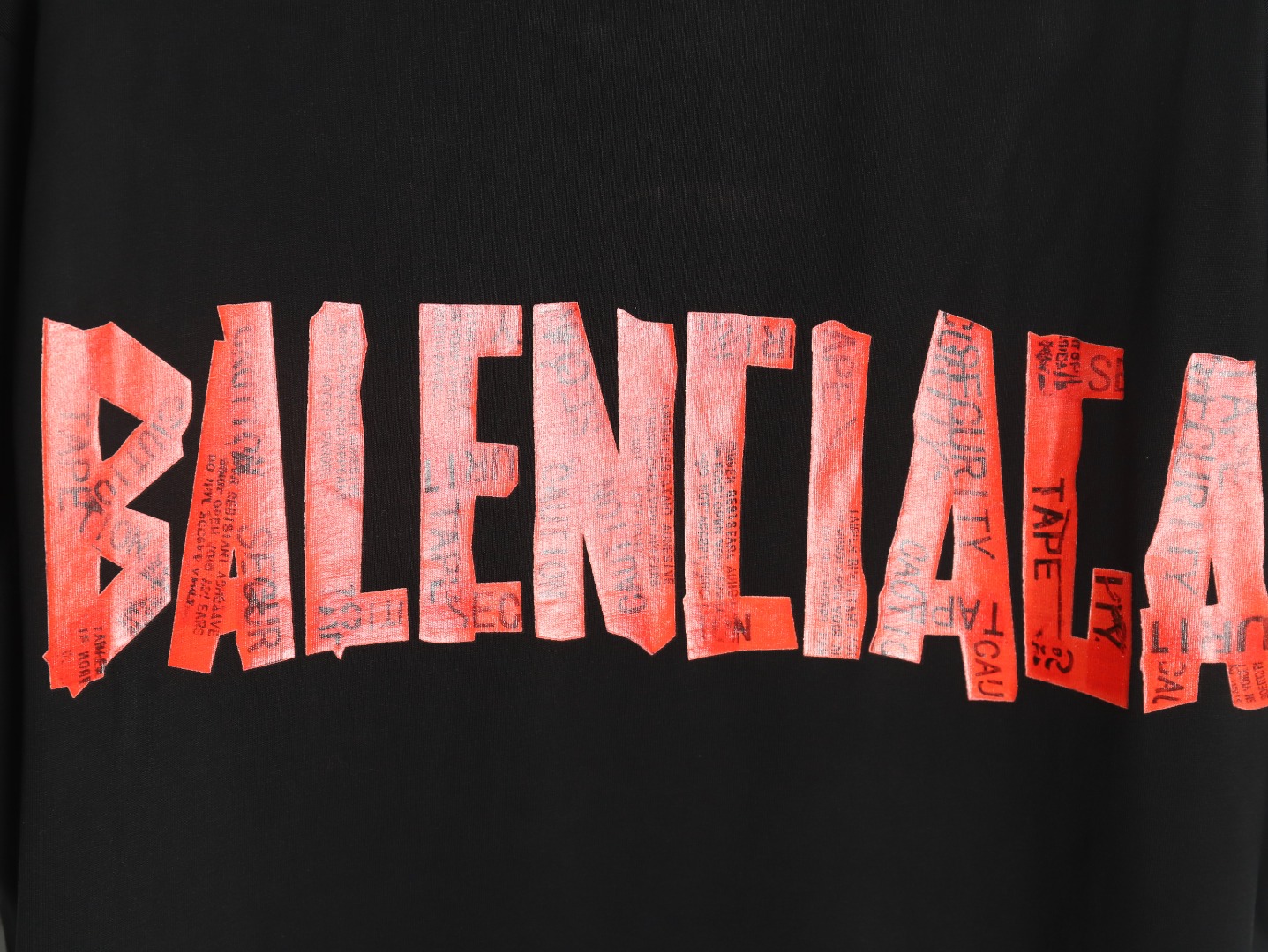 Ba*len*cia*ga tape print short sleeve t-shirt