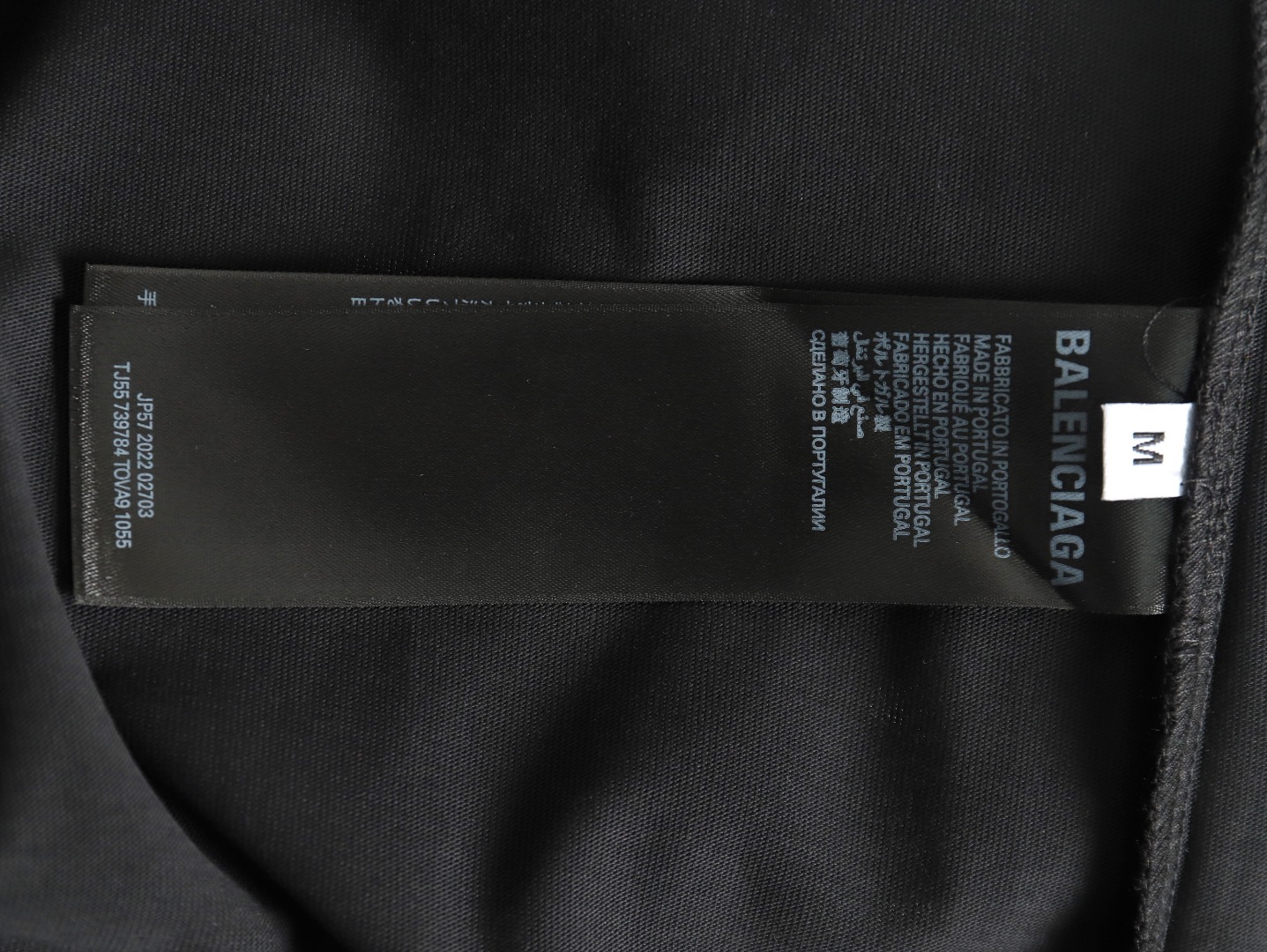 Ba*len*cia*ga tape print short sleeve t-shirt