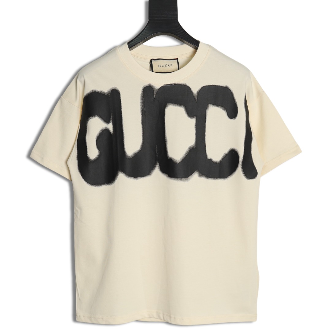 G*u*i & ba*len*cia*ga joint graffiti letter print short-sleeve