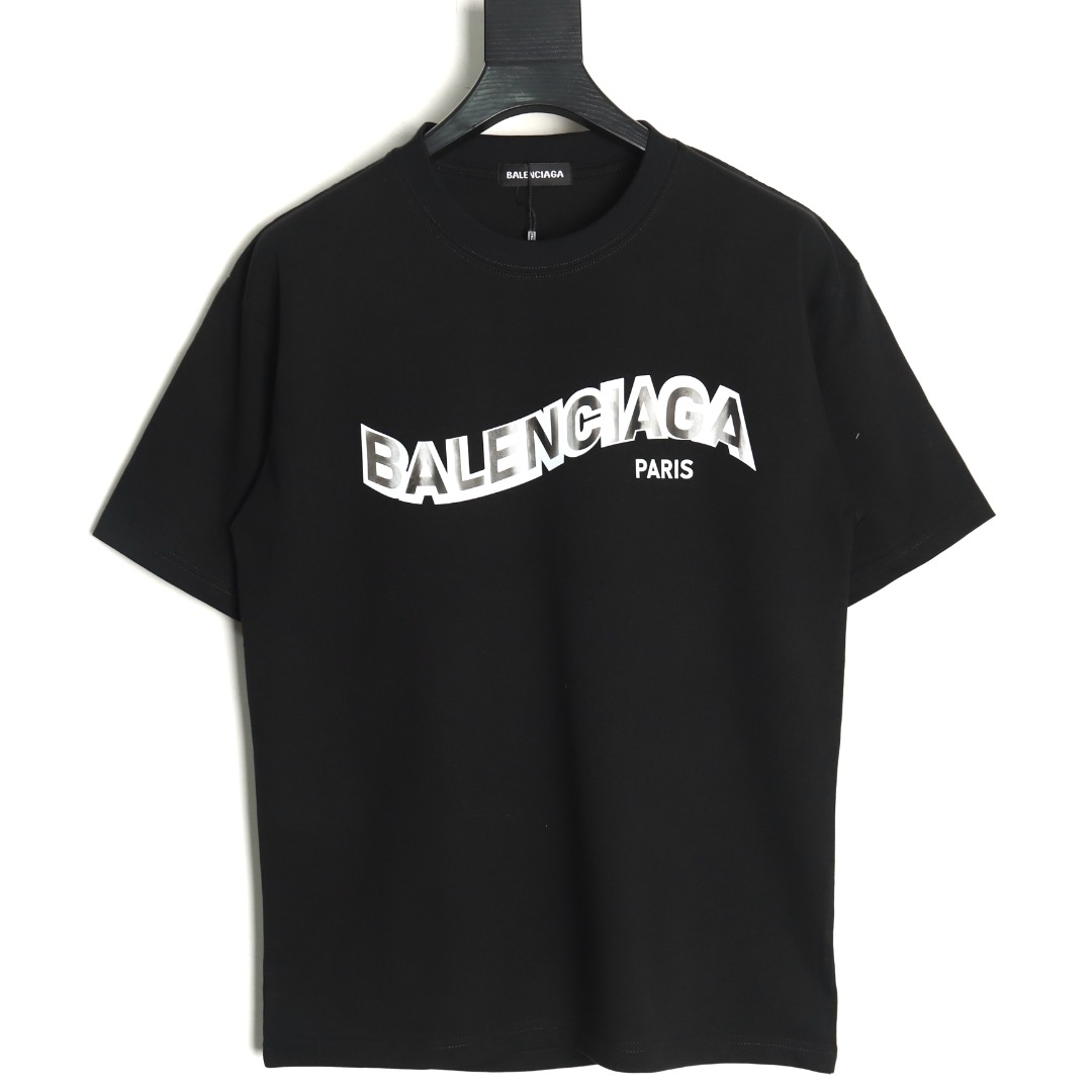 Ba*len*cia*ga twisted letters short sleeve t-shirt tsk1