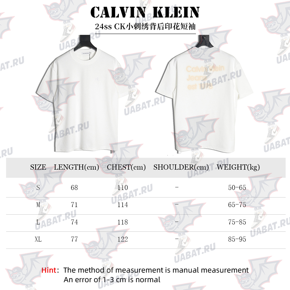 Calvin Klein small embroidery back print short sleeves