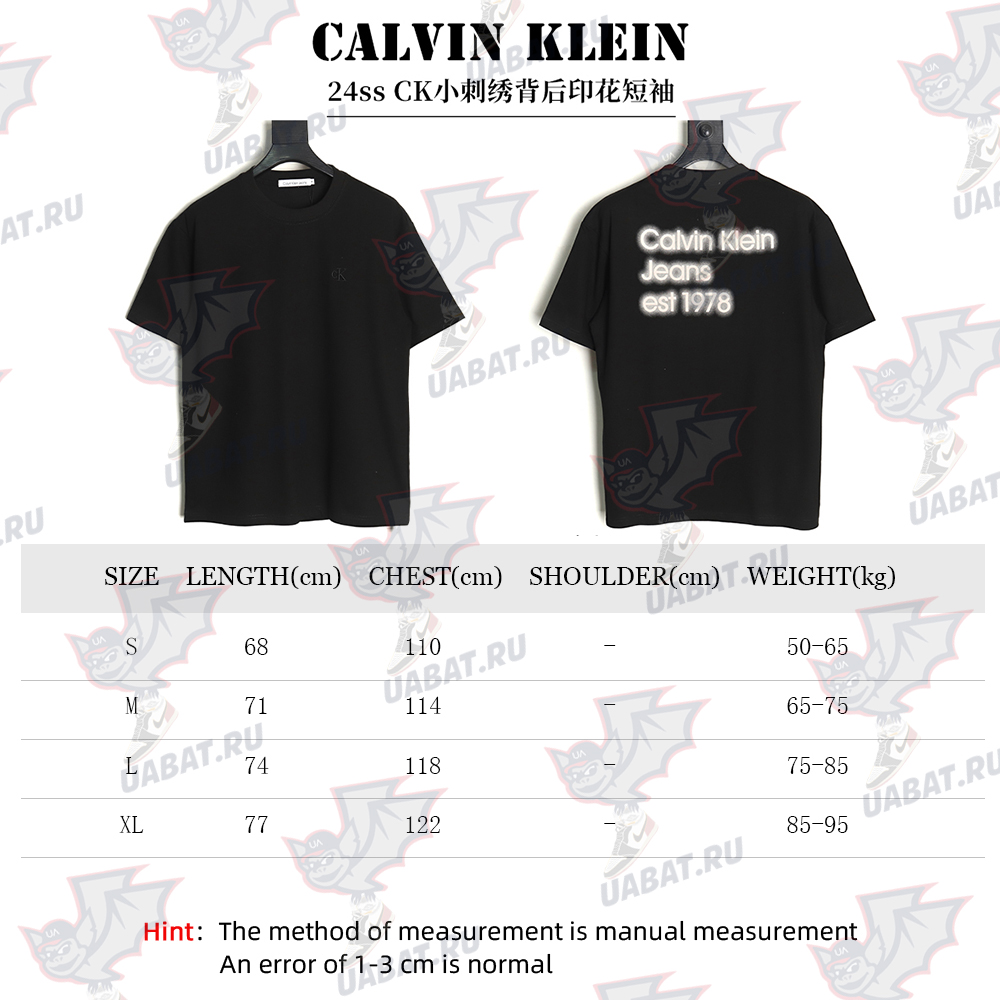 Calvin Klein small embroidery back print short sleeves TSK1