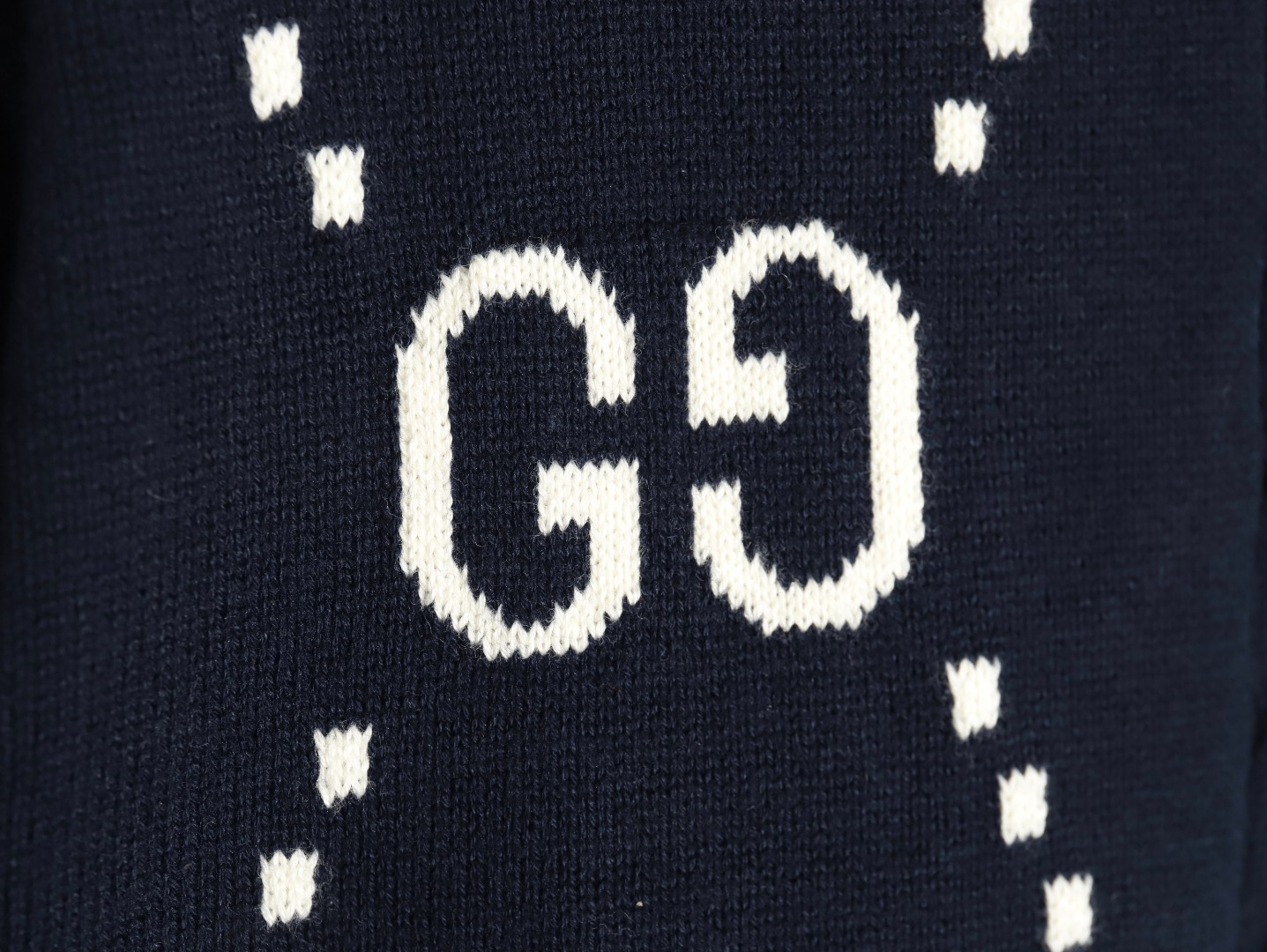 G*u*i double g jacquard cable-knit polo short sleeves tsk1