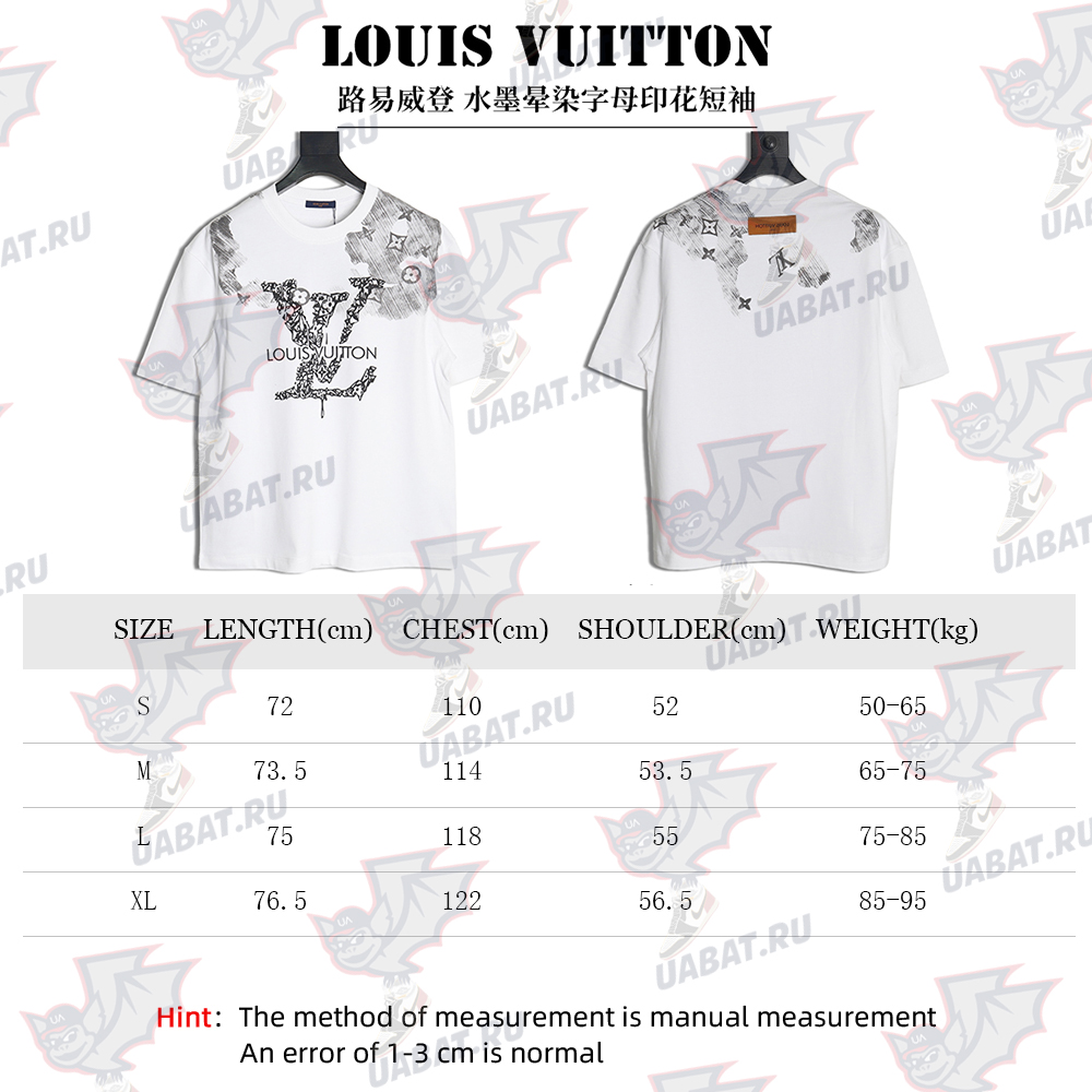 l0*is V*t0n ink smudged letters printed short sleeves