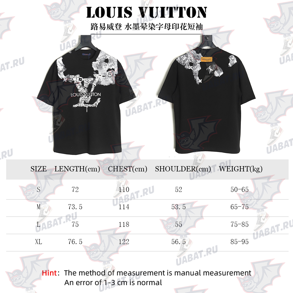 l0*is V*t0n ink smudged letters printed short sleeves tsk1