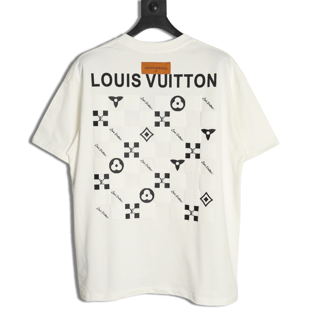 l0*is V*t0n back checkerboard short sleeve t-shirt