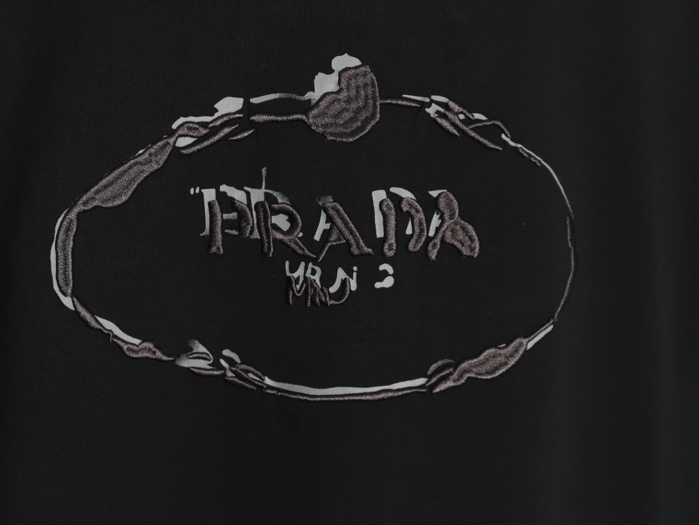 Pra*a hand-painted badge 3d embroidery short sleeves tsk1