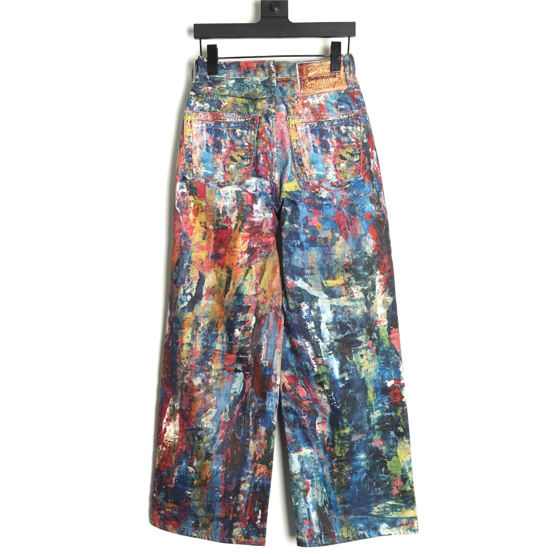 Acne Studios Oil Painted Graffiti Denim Trousers
