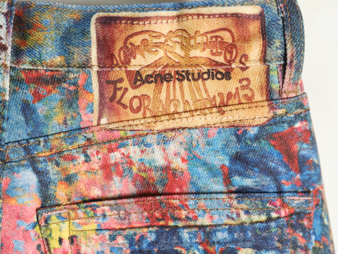 Acne Studios Oil Painted Graffiti Denim Trousers