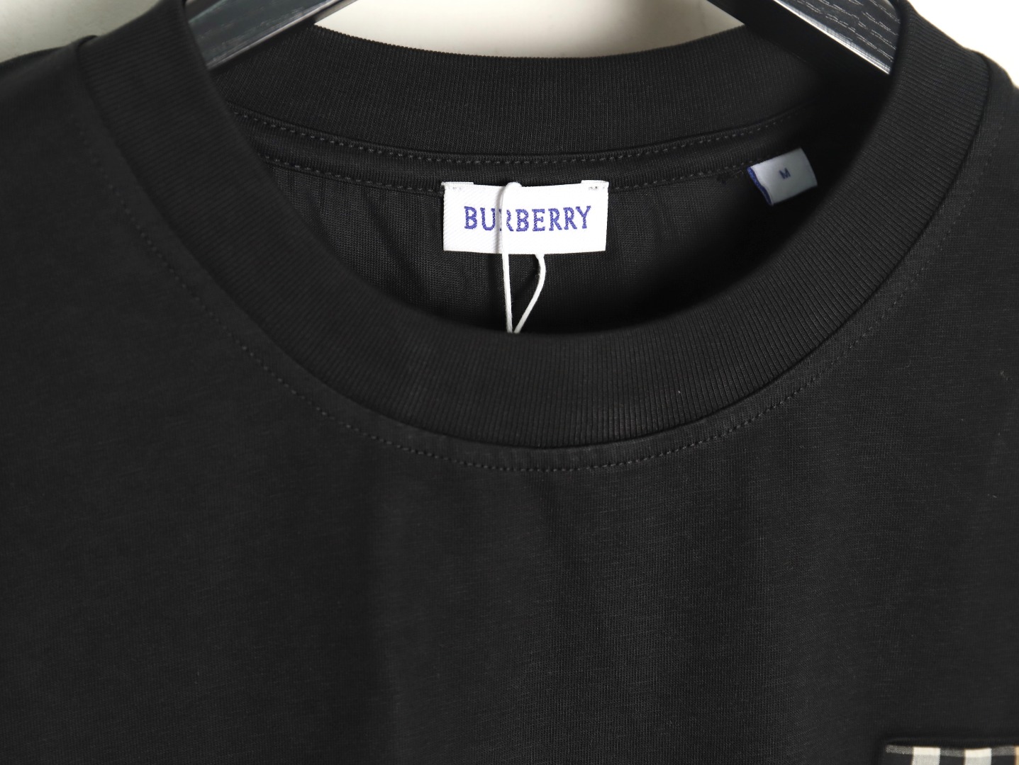 B**rry chest plaid b letter short sleeves tsk1