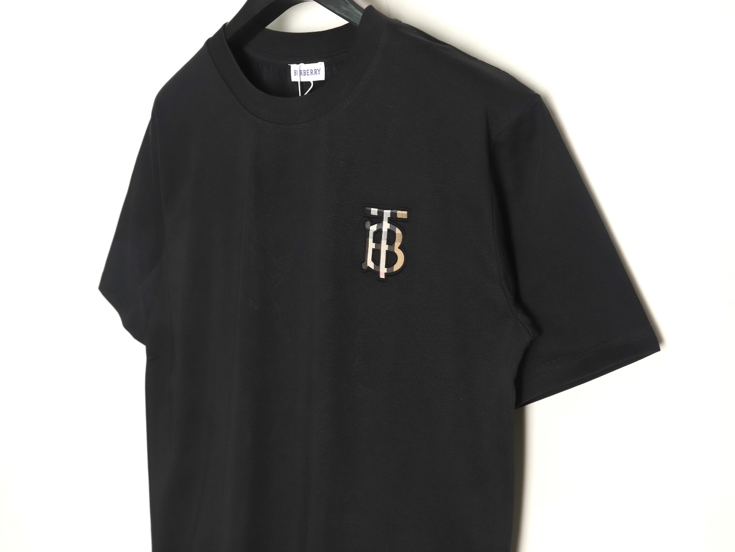 B**rry chest plaid b letter short sleeves tsk1