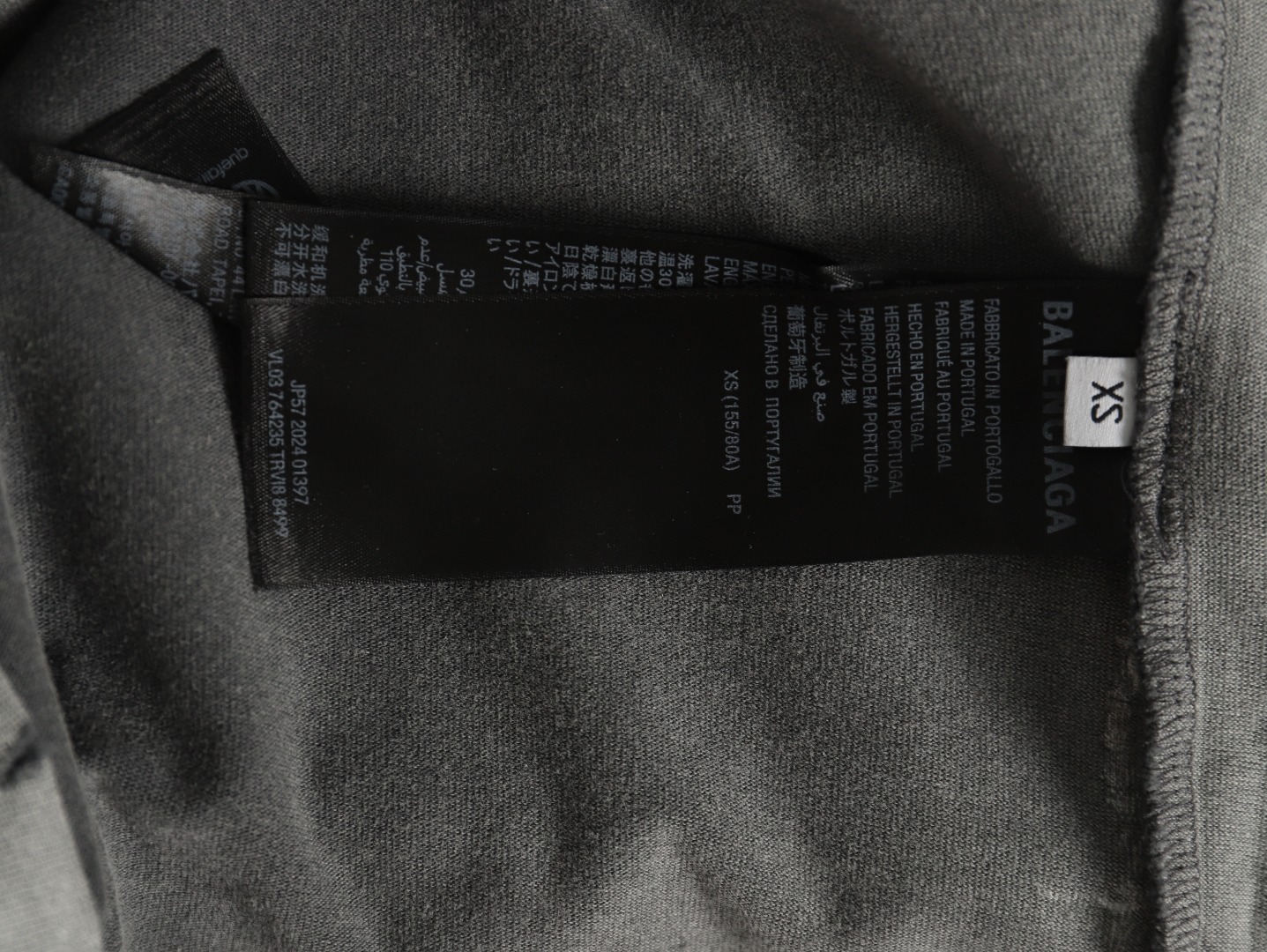 Ba*len*cia*ga mud-dyed graffiti embroidered washed short-sleeved t-shirt