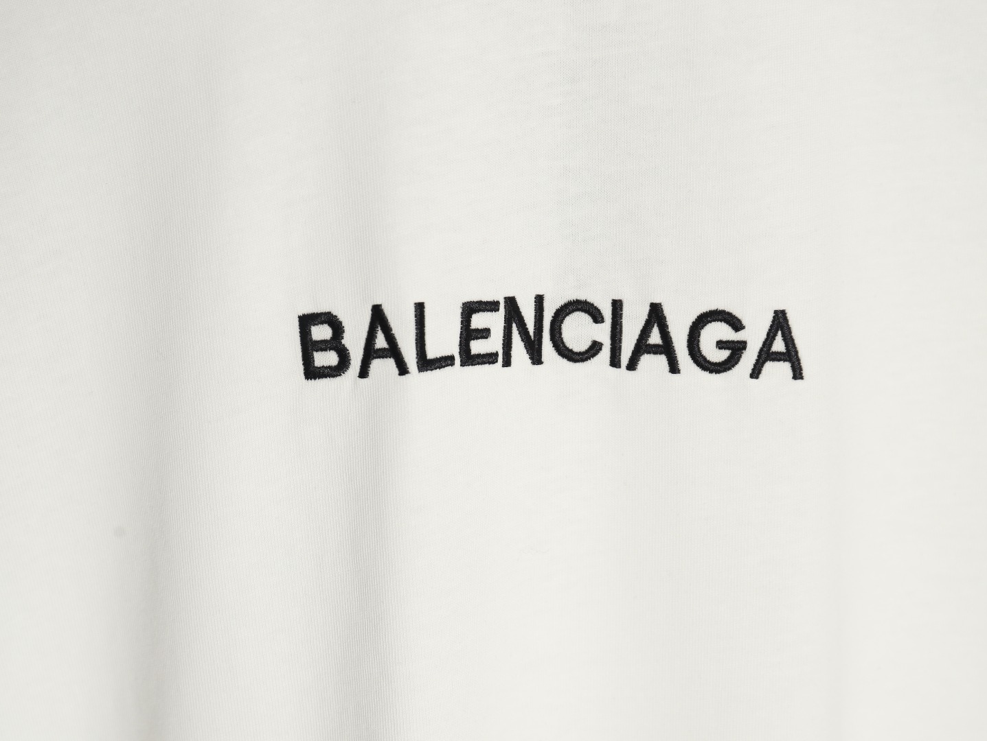 Ba*len*cia*ga collar double b embroidered logo round neck short-sleeved t-shirt