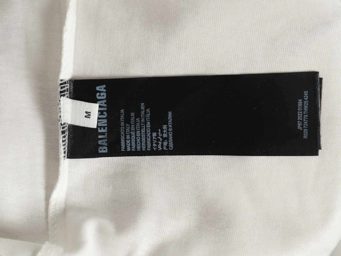 Ba*len*cia*ga collar double b embroidered logo round neck short-sleeved t-shirt