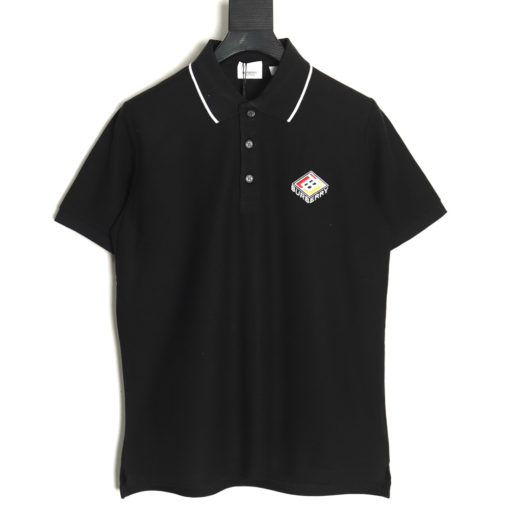 B**rry rubik''s cube embroidered short sleeve polo shirt tsk1