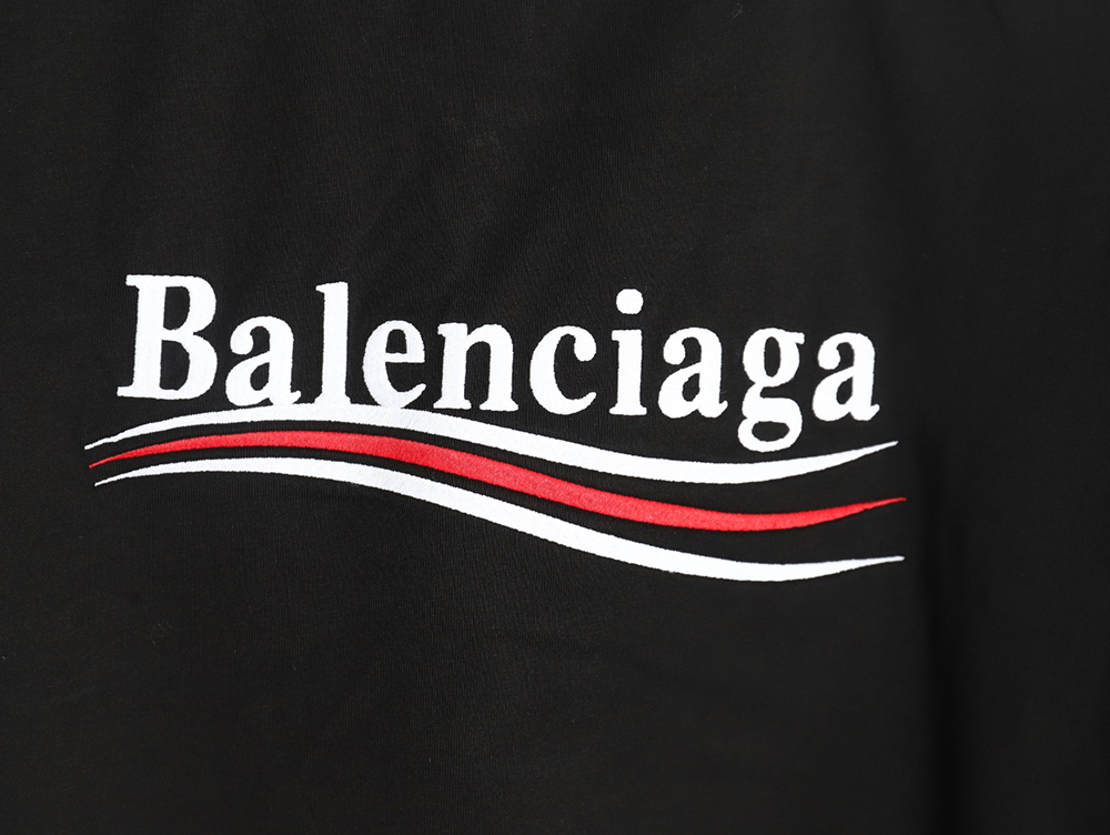 Ba*len*cia*ga wave coke embroidery short sleeve t-shirt