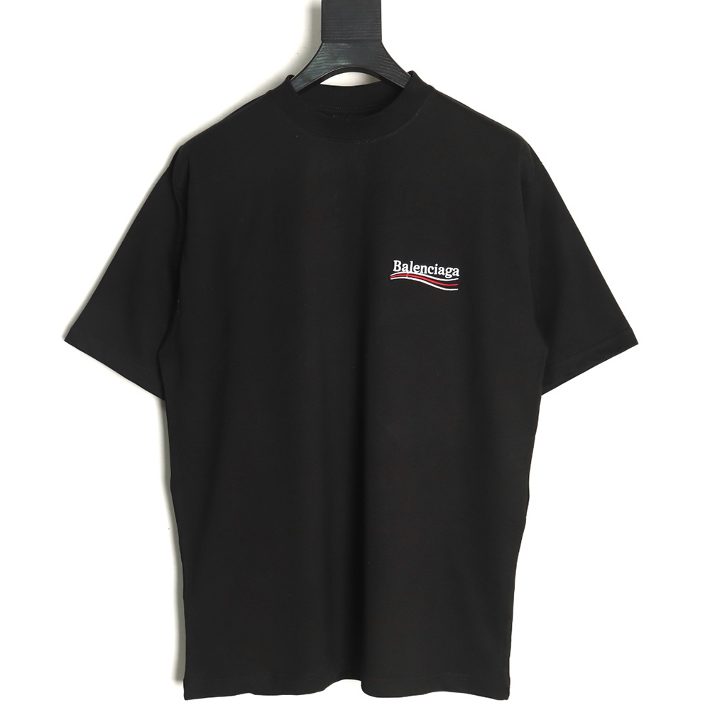 Ba*len*cia*ga wave coke embroidery short sleeve t-shirt