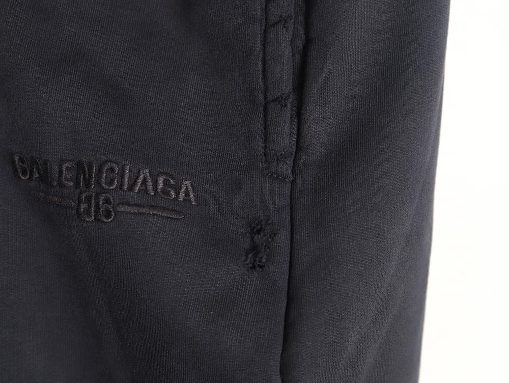 Ba*len*cia*ga heavyweight batik washed embroidered wide-leg trousers