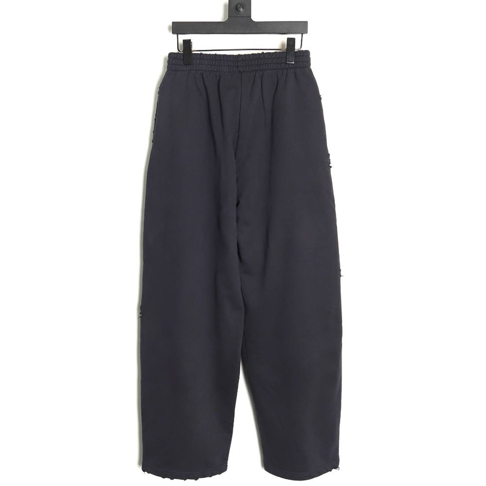 Ba*len*cia*ga heavyweight batik washed embroidered wide-leg trousers