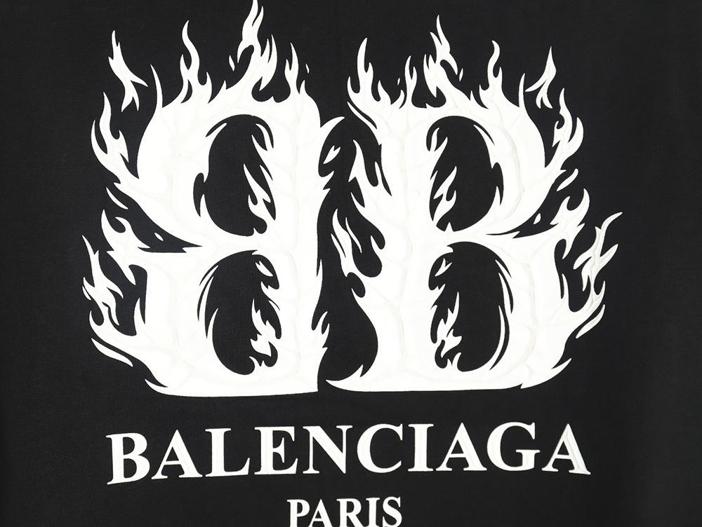 Ba*len*cia*ga flame double b letter print short sleeve tsk1