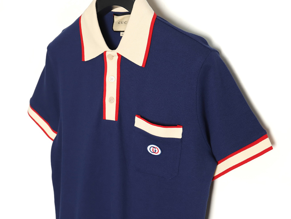 G*u*i classic pocket embroidered double g polo short sleeve