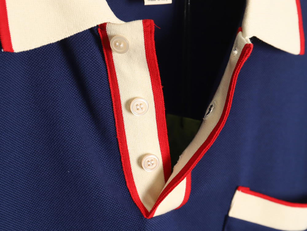 G*u*i classic pocket embroidered double g polo short sleeve