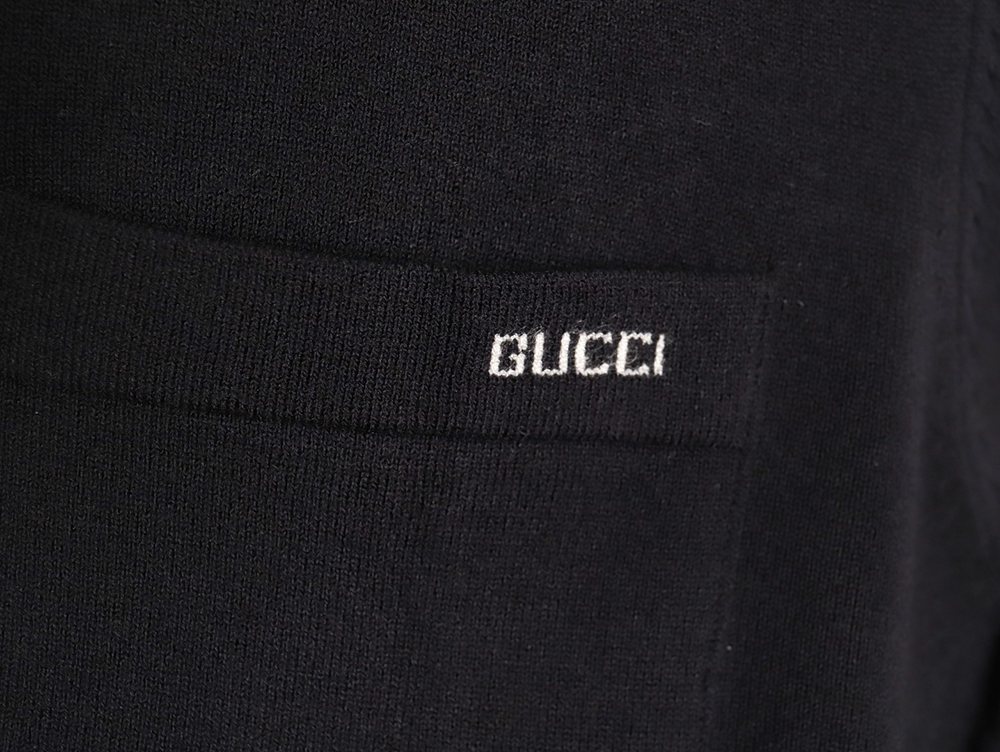 G*u*i small logo intarsia knitted short sleeve polo shirt