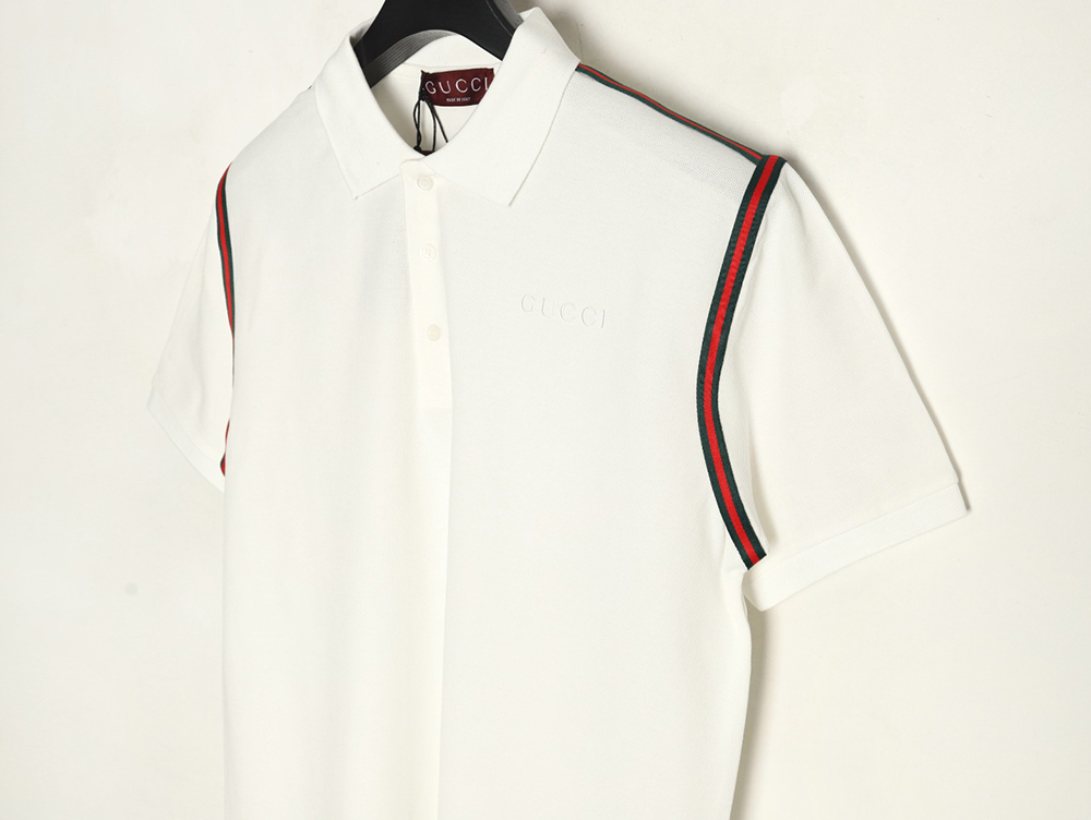 G*u*i webbing splicing short-sleeved polo shirt