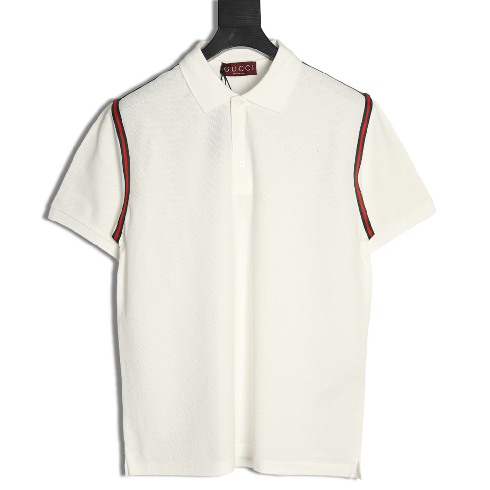 G*u*i webbing splicing short-sleeved polo shirt