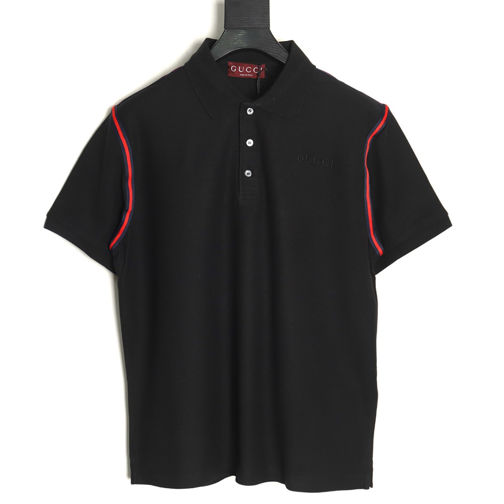 G*u*i webbing splicing short-sleeved polo shirt tsk3